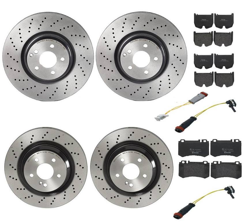 Brembo Brake Pads and Rotors Kit - Front and Rear (360mm/330mm) (Low-Met)